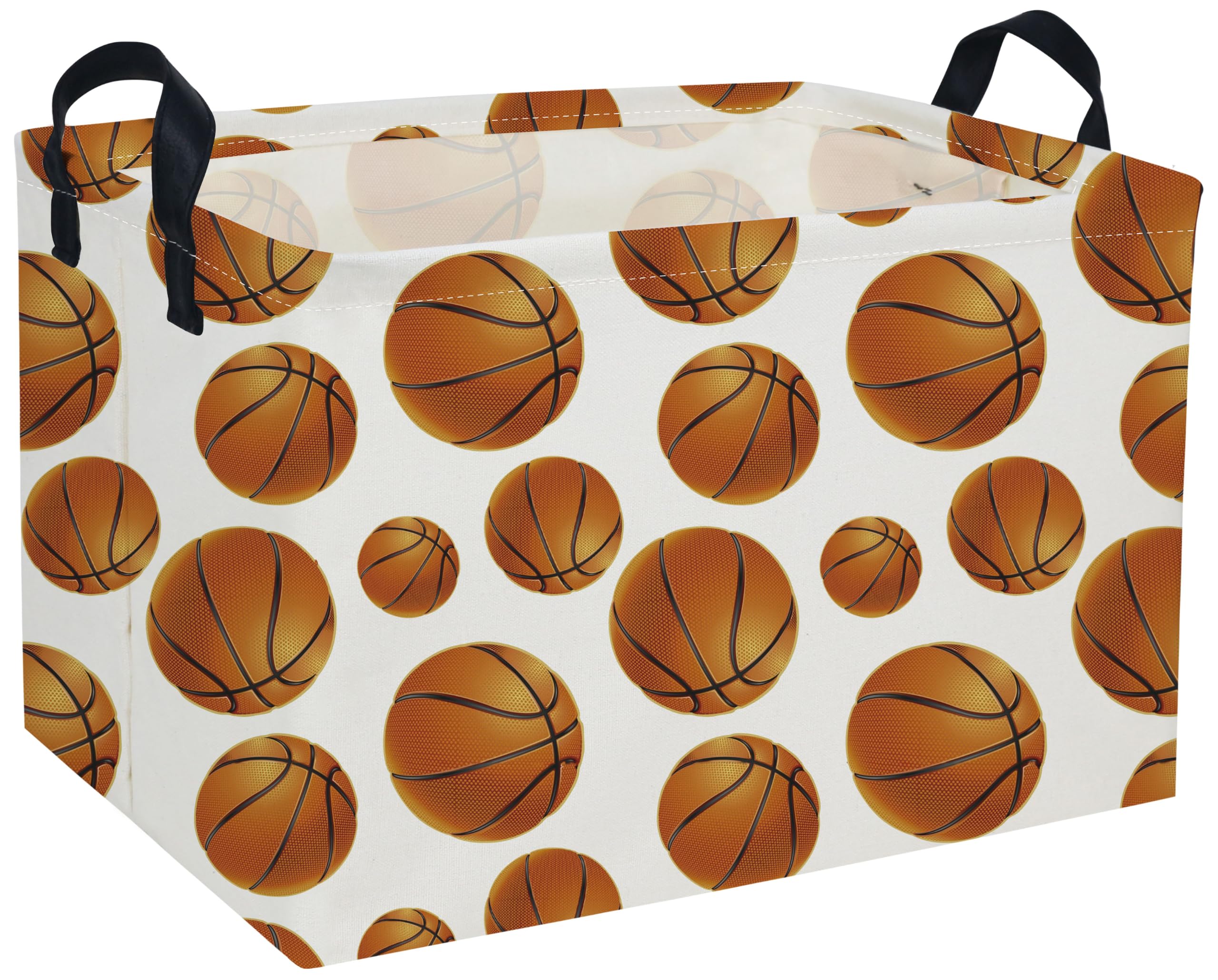 Rectangle Basketball Baskets Boys Basket Cute Storage Bin for Room Decor Gift Basket(Basketball)