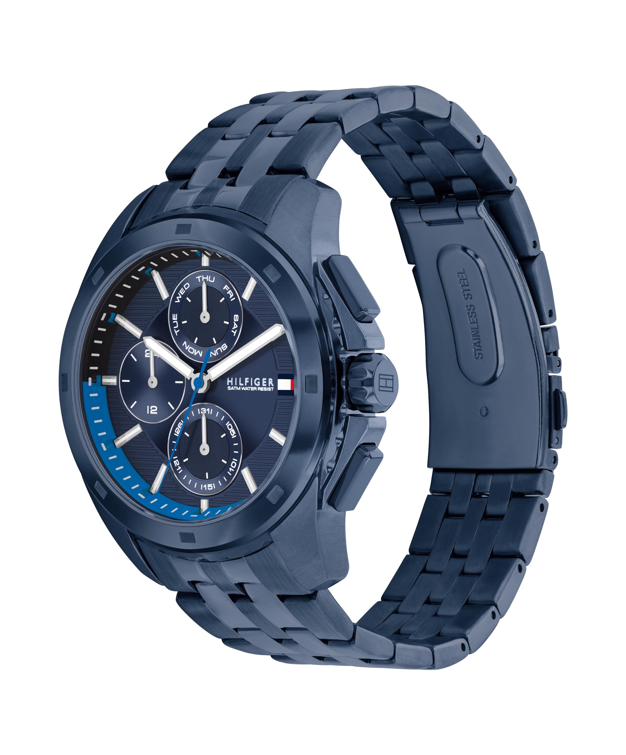 Tommy Hilfiger Mens Blue-Tone Stainless Steel Bracelet Watch (B0D5YPB6RH) Amazon Price History, Amazon Price Tracker