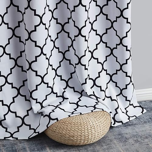 Cortina opaca Hlc.Me térmica, para oscurecer y brindar privacidad a la habitación y comedor, con ojales, para ventana, diseño marroquí