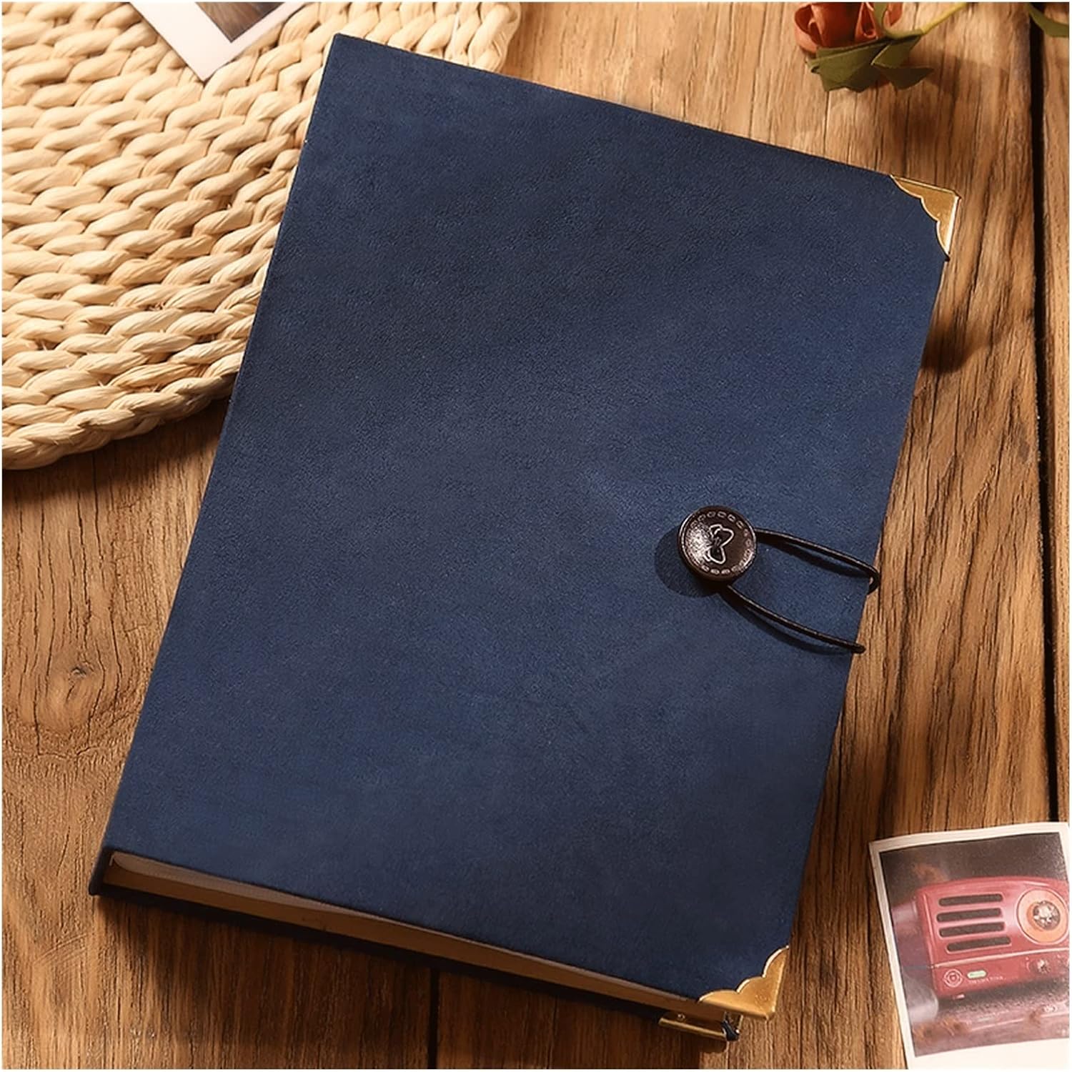 フォトアルバム、スクラップブック、 スエードフォトアルバム インサートポケット付き 8インチ 200枚 マルチカラー(02)