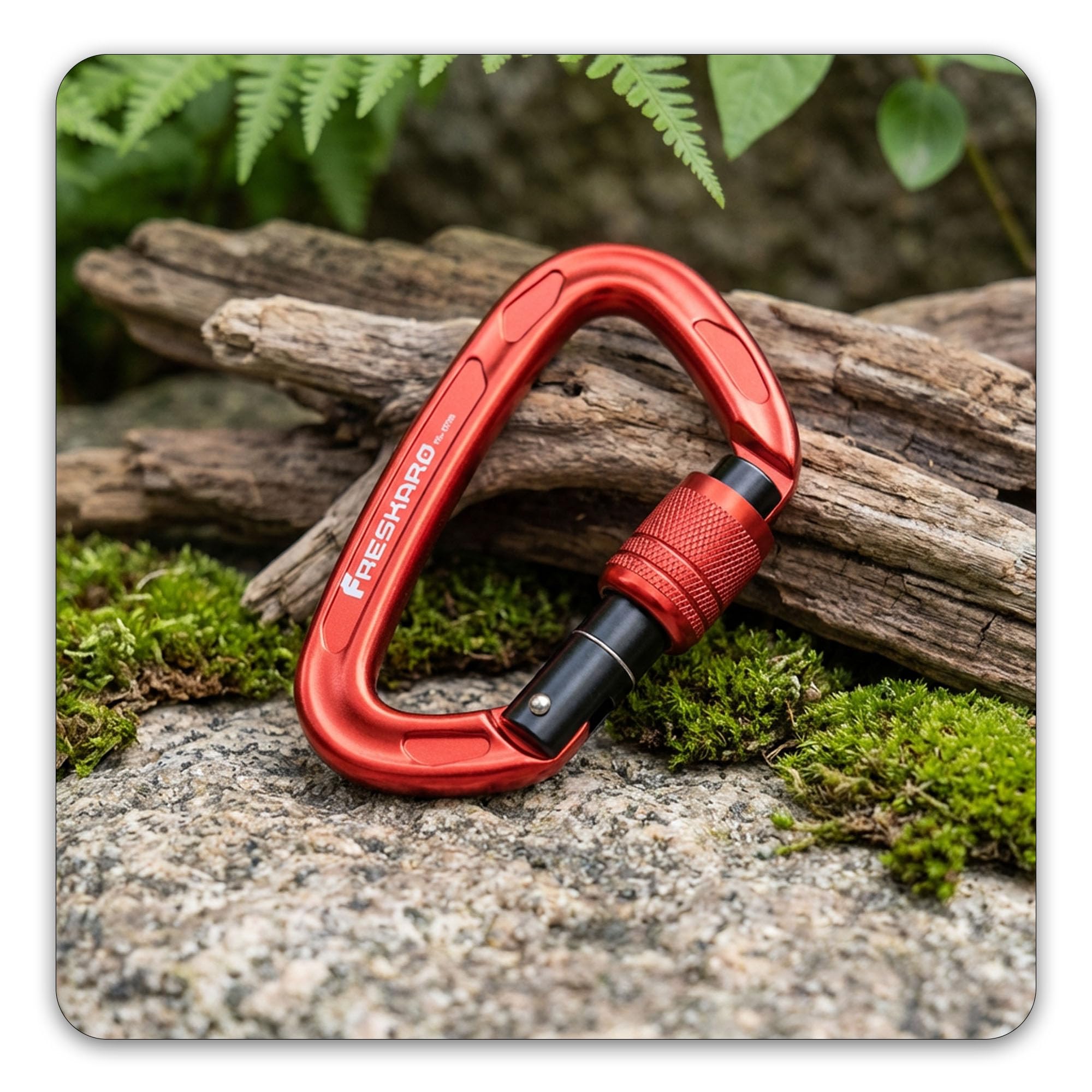 FresKaro Mousquetons d'escalade de 10,2 cm, 25 kN-2549,6 kg, certifié UIAA, CE, verrouillage à vis, aluminium 7075, léger, antirouille, pour l'alpinisme, le rappel, etc., multicolore