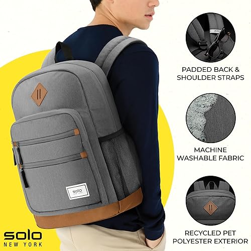 Miniatura 2 de Solo New York Mochila lavable a máquina ReFresh, Gris, Mochila lavable a máquina Refresh