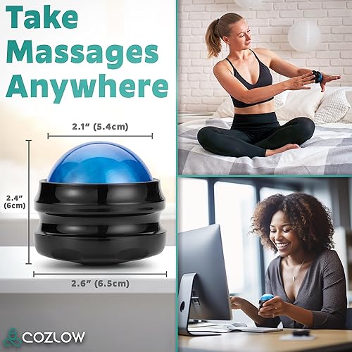 Miniatura 6 de Bola de masaje, herramienta de rodillo masajeador muscular para liberación profunda de tejido de punto de activación, terapia de masaje manual de