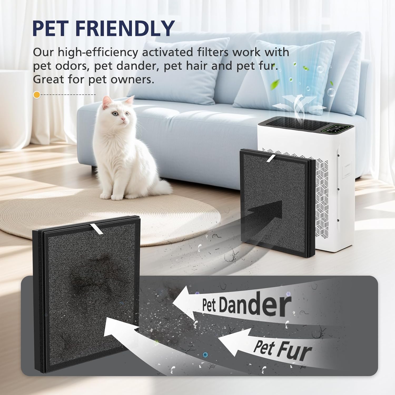 TZ-K2 Replacement Fil-ter Compatible with ToLife TZ-K2 Air Puri-fier for Home Large Room, 3-in-1 HEPA High-Efficiency Activated Carbon TZ-K2-A Fil-ter, 2 Pack - Image 6