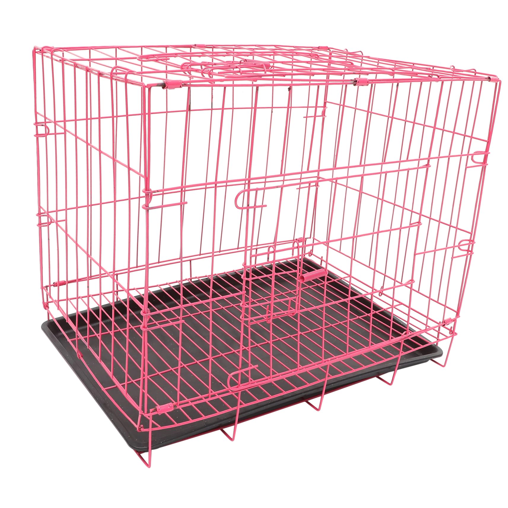 VANZACK Folding Pet Cage for Small and Medium Dogs Cats Rabbits Design Pink Compact for Indoor Outdoor Use Easy to Transport and Store Breathable and