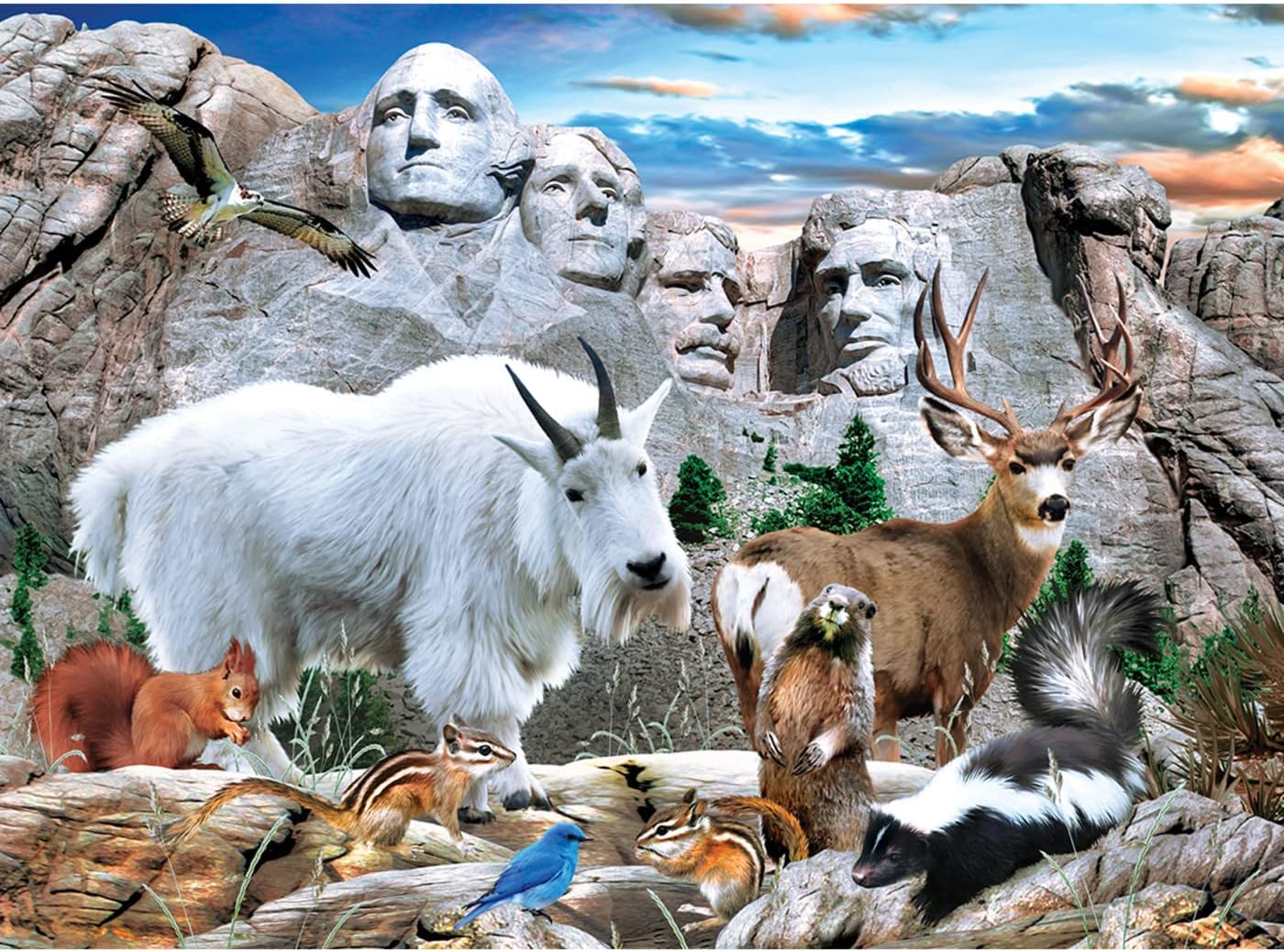 MasterPieces 100 Piece Jigsaw Puzzle for Kids - Mount Rushmore - 14"x19"