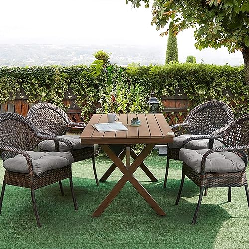 Miniatura 4 de Sweet Home Collection - Cojines para silla de exteriores y patio prémium con relleno grueso y cómodo de fibra, funda de asiento capitoné de 19 x 19