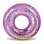 CoTa Global Giant Inflatable Pool Float Tube - Luxurious Pool Ring Float Tube Fun Toy Filled with Sparkle Gold Confetti, Cool Design Pool Tubes for Adults, Kids, and Teens - Purple - 48 Inches