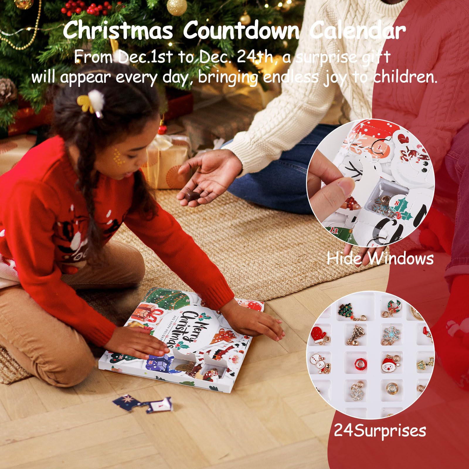 Christmas Advent Calendar Bracelets 24 Days Christmas Countdown DIY Bracelet Making Kit Blind Box Style 4