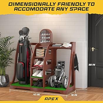 【美品】ゴルフバッグスタンド 収納棚 引き出し付き 完成品 木製 送料無料 OSMAC（インテリア） ゴルフバッグスタンド 木製 引出し付 約幅