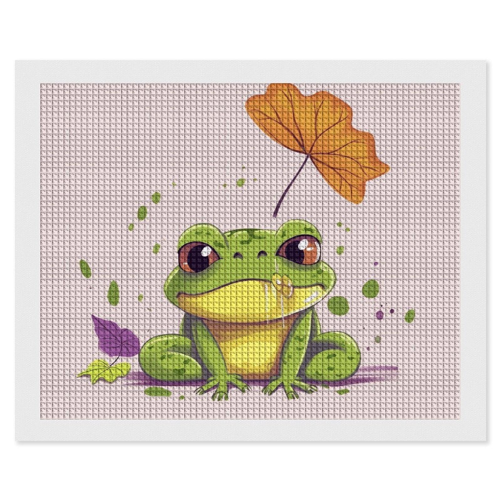 NONHAI Diamond Painting Kits for Adults - DIY Diamond Art Kits for Beginners - Full 5D Paint Drill Diamond Dots Paintings- Leaves and Frog Diamonds Pictures Gem Art and Craft Wall Decor 16"x20"