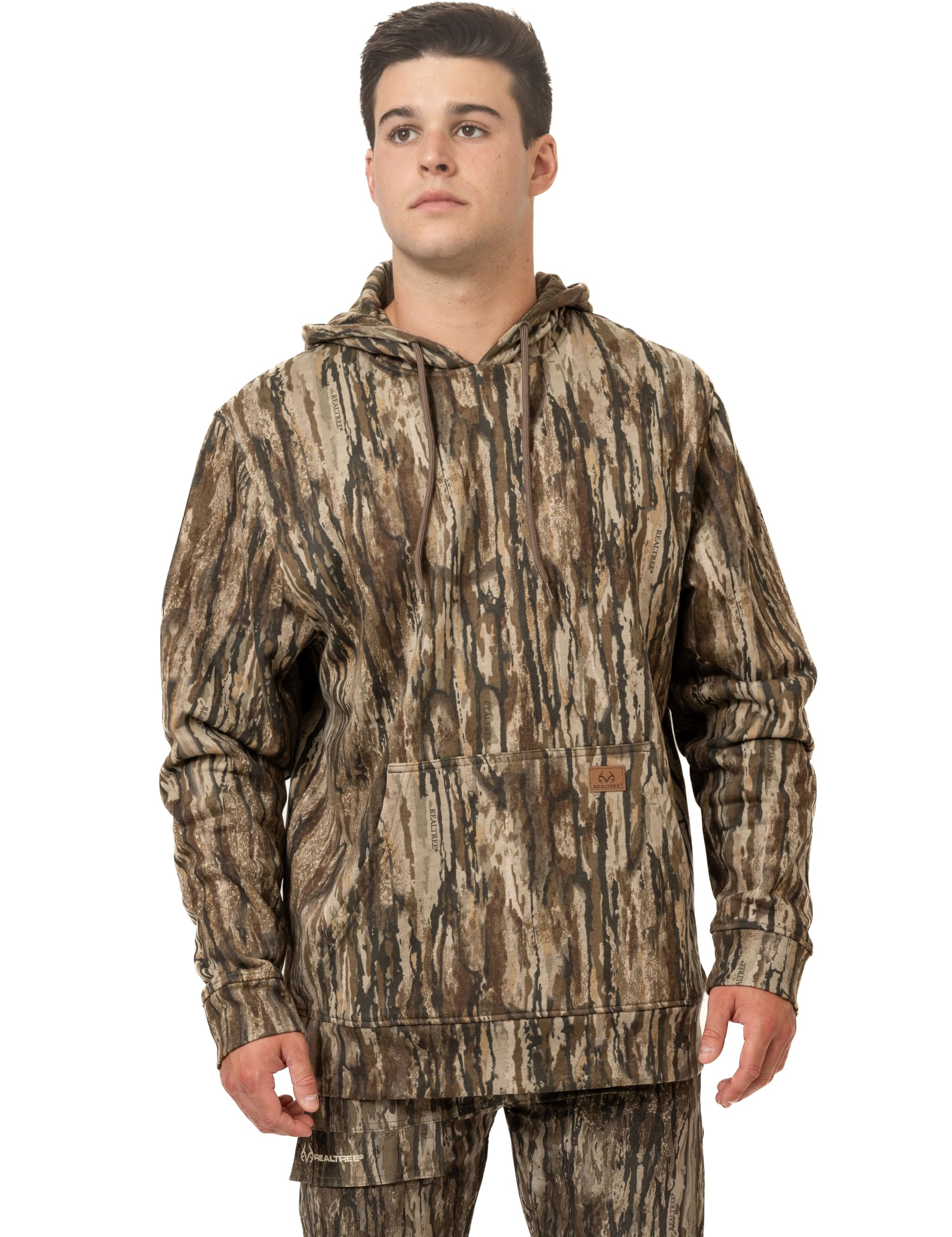 Realtree Men's Camo Fleece Hoodie | Loose Fit | Poly-Cotton Hunting Sweatshirt | Warm Outdoor Pullover with Kangaroo Pocket