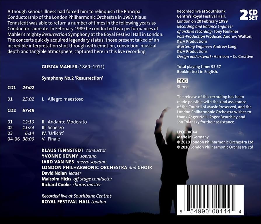 テンシュテット指揮 マーラー交響曲第1番・第2番2CD テンシュテット指揮 マーラー交響曲第1番・第2番2CD 交響曲第2番