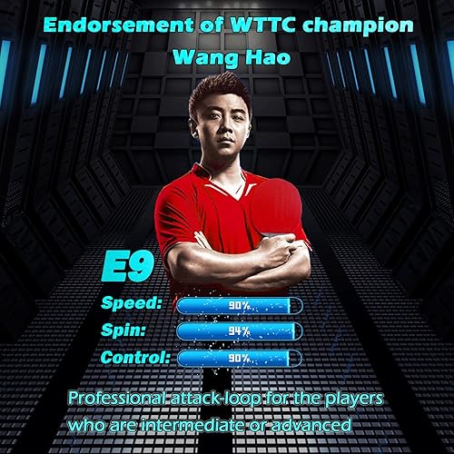 Miniatura 2 de Loki E9 Ping Pong Paddle Professional - Raqueta de tenis de mesa con hoja de carbono ofensiva, goma aprobada por Ittf y esponja muy dura, mango