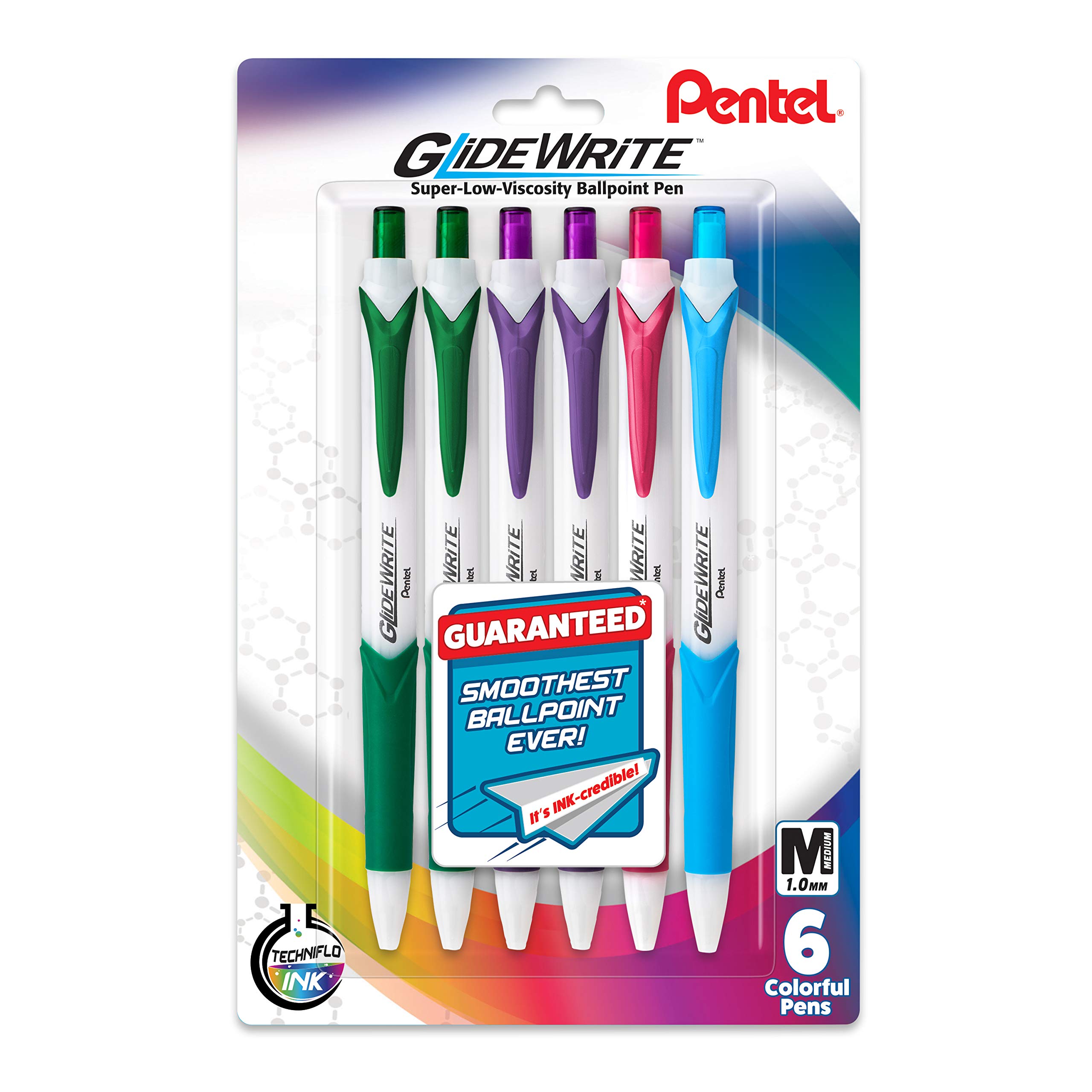 Pentel Glidewrite Ballpoint Pen With Techniflo Ink 0mm Medium