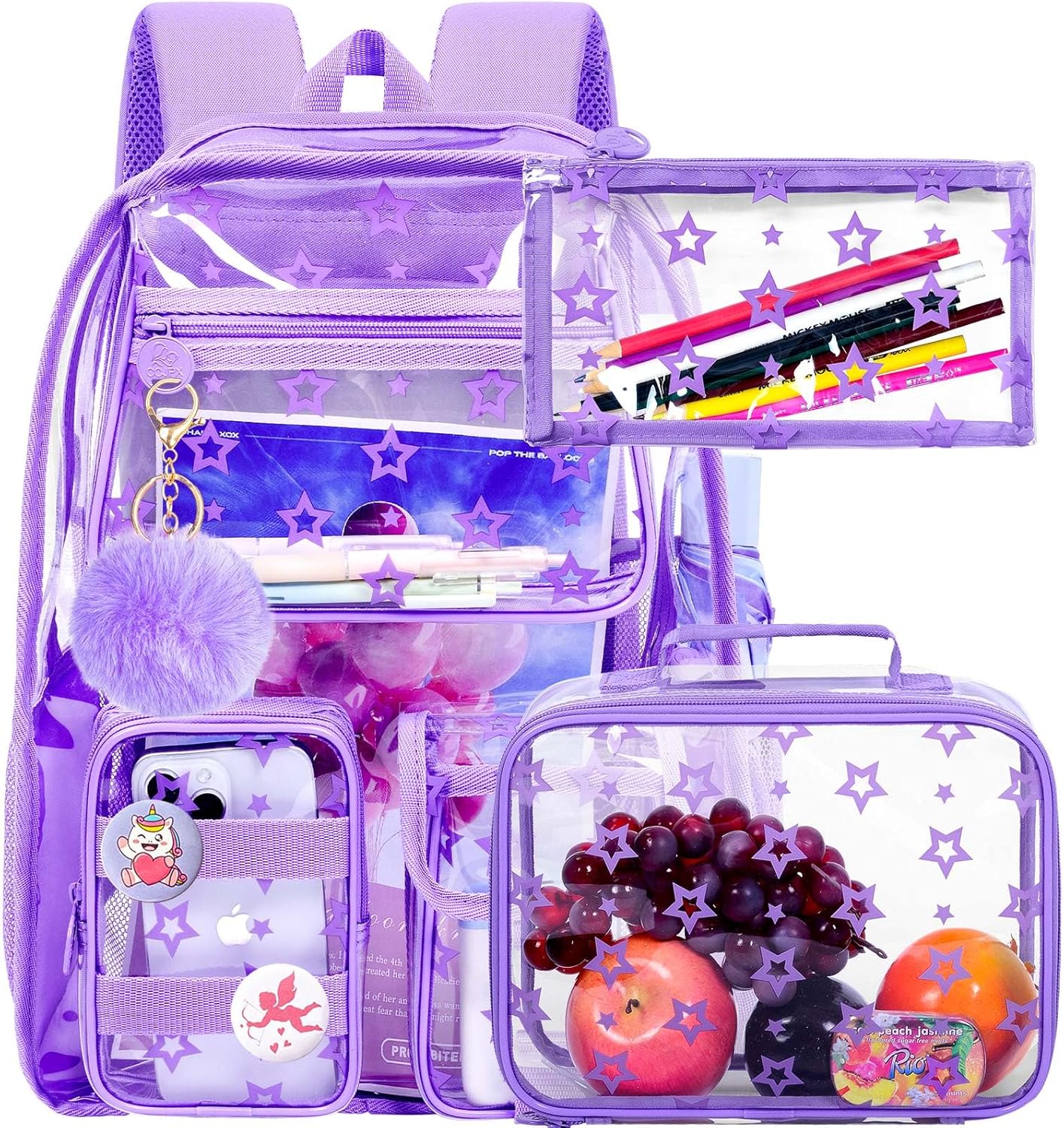 Clear Backpack, Heavy Duty Transparent Bookbag for Women and Men | Heavy Duty