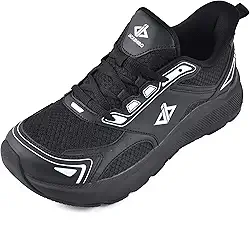 Tênis masculino com bico largo, sem fecho, suporte de arco, tênis de corrida com amortecimento grosso, tênis ortopédico para caminhada com sola zero drop