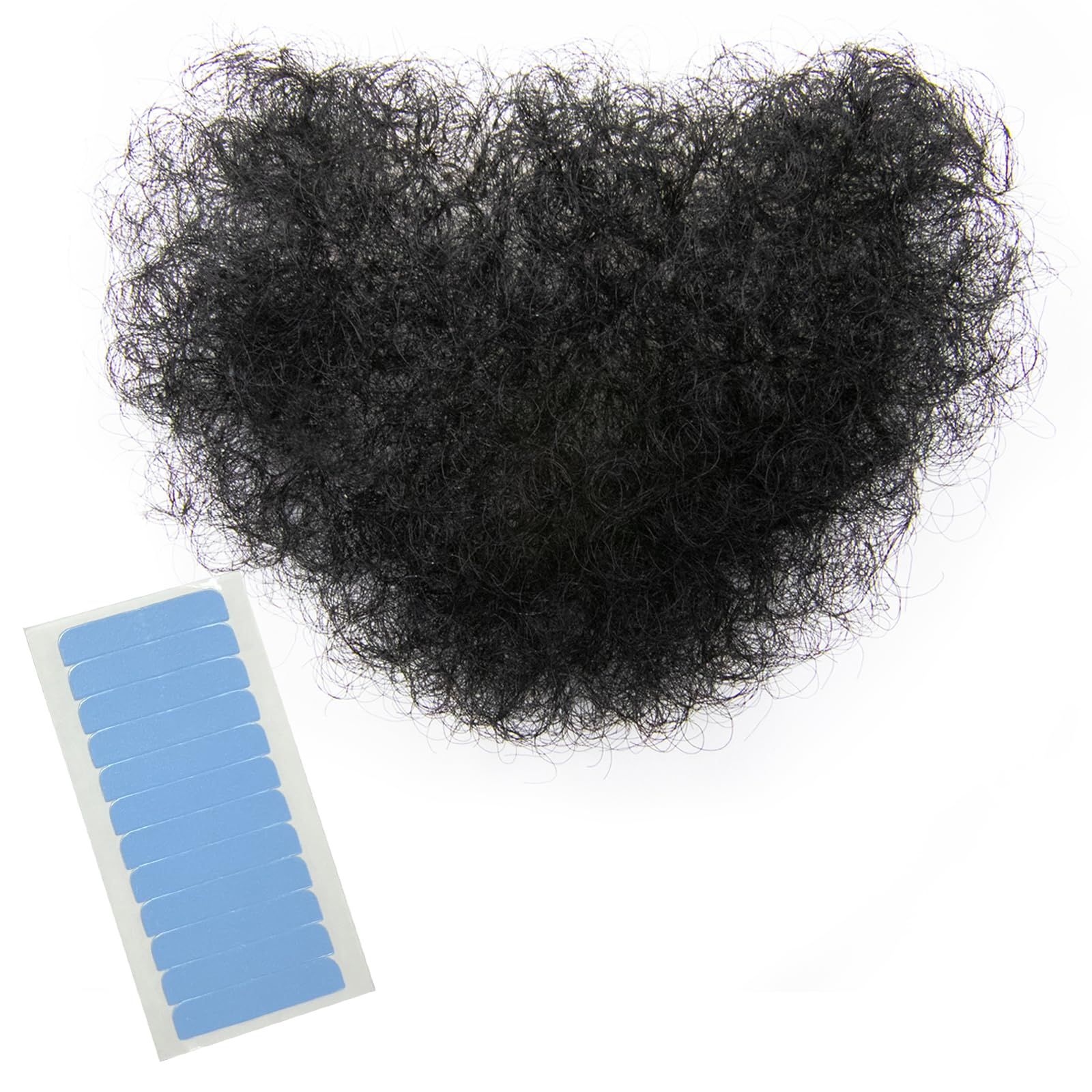 puheca Fake Private Handmade Body Hair Invisible Realistic Full Lace Bikini Bikini Corporal Hairs Fake Chest Hairs Fake Mustache (Black)