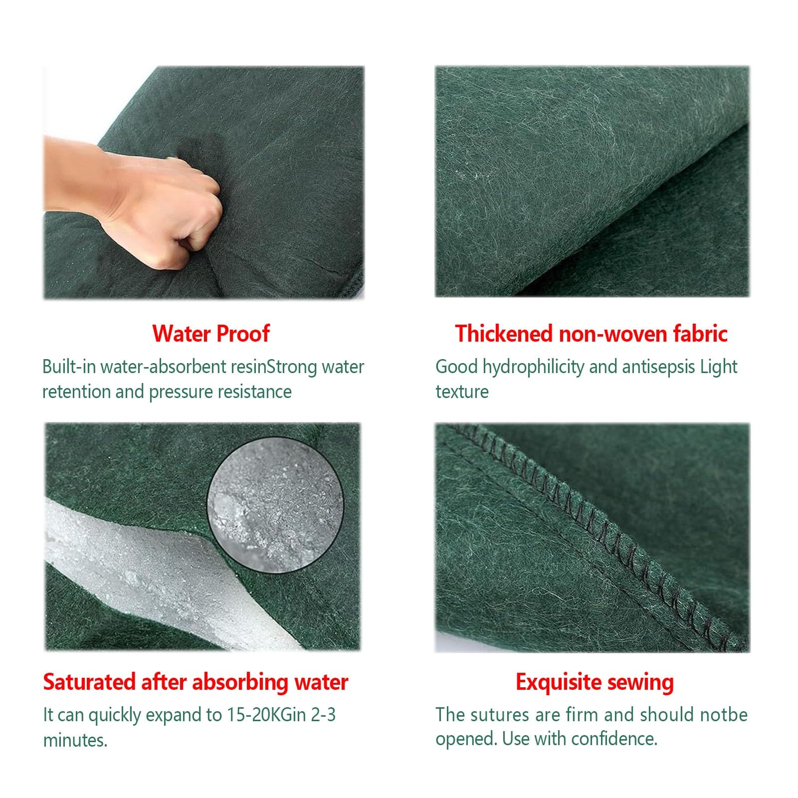 Pochłaniająca wodę torba ekspansyjna, bezpiaskowe worki przeciwpowodziowe 10 szt. Barier aktywowanych wodą wielokrotnego użytku(25x120cm)