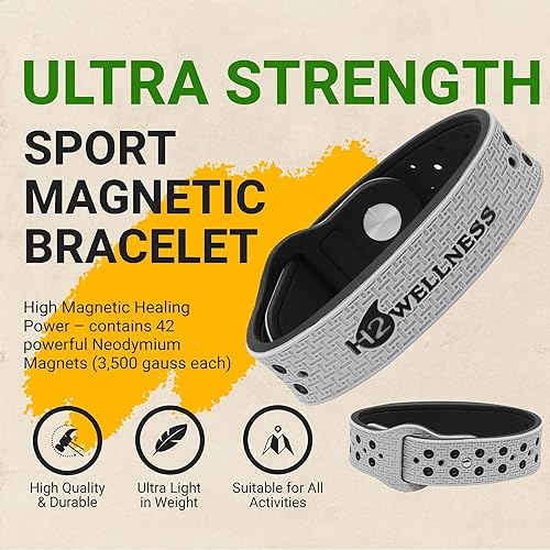 Miniatura 10 de Pulsera de terapia magnética, súper resistente, impermeable, transpirable, cómoda, ajustable, con infusión de titanio y cobre, Silicona