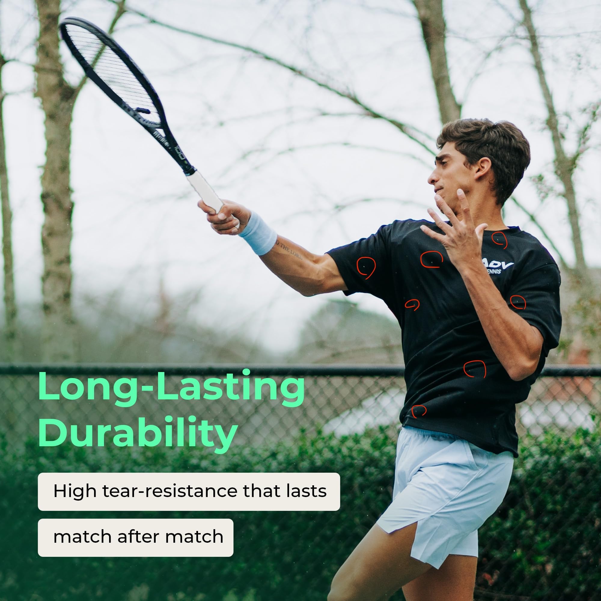 ADV - Cinta perforada de agarre para raqueta de tenis, paquete de 12 y 30 unidades, cinta de agarre de tenis ultra absorbente, agarres de raqueta de tenis altamente aterciopelados y cómodos, probados