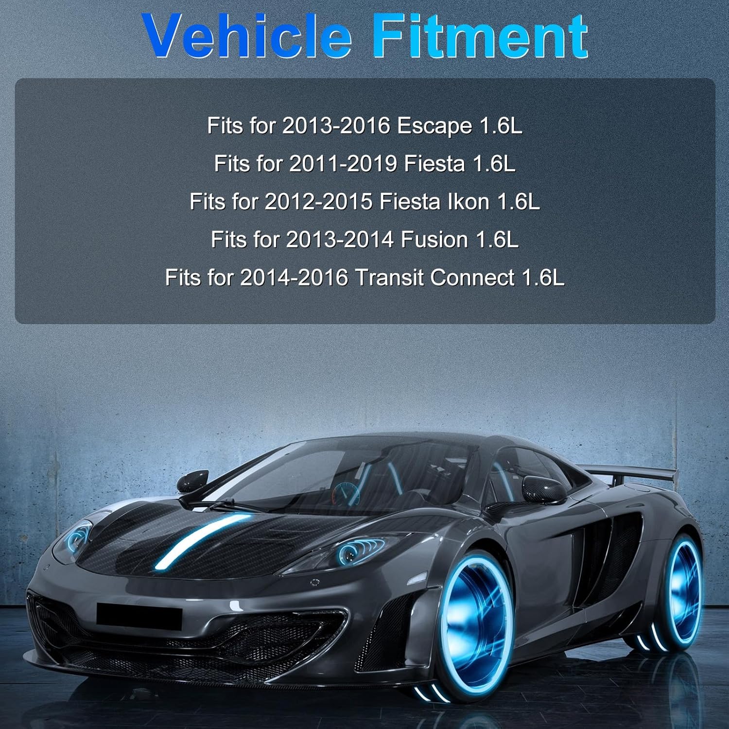 BE8Z-6K254-A Timing Belt Kit w/Water Pump Fits for 1.6L Ford Escape 13-16/ Fiesta 11-19/ Fusion 13-14/ Transit Connect 14-16 Replace OE BE8Z-6268-C, BE8Z-6K254-A