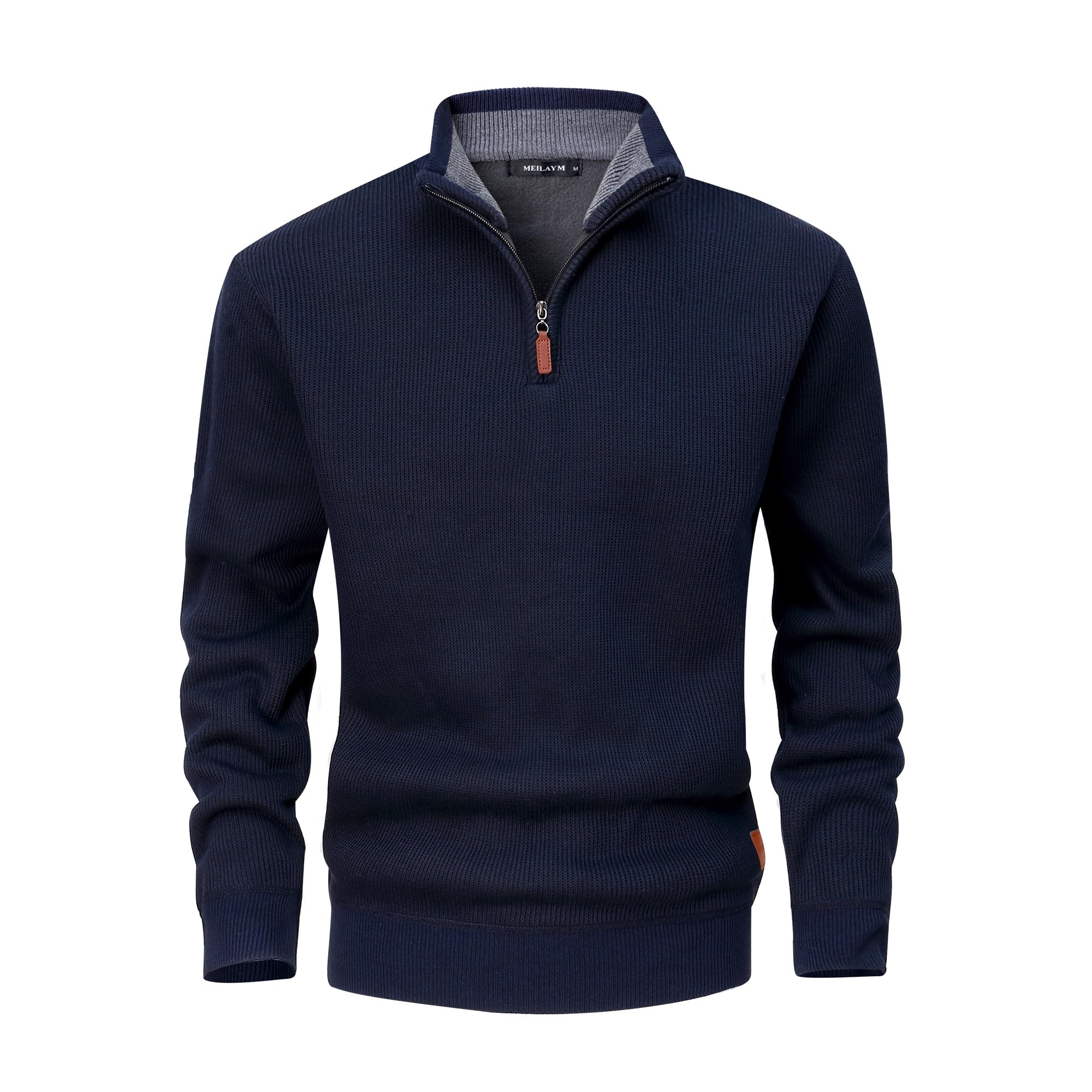 Maglioni Uomo con Collo Alto Invernali Lavorato a Maglia 1/4 Zip Pullover Maglione Tenere Caldo Maniche Lunghe Sweater Slim Fit Casual Maglioni