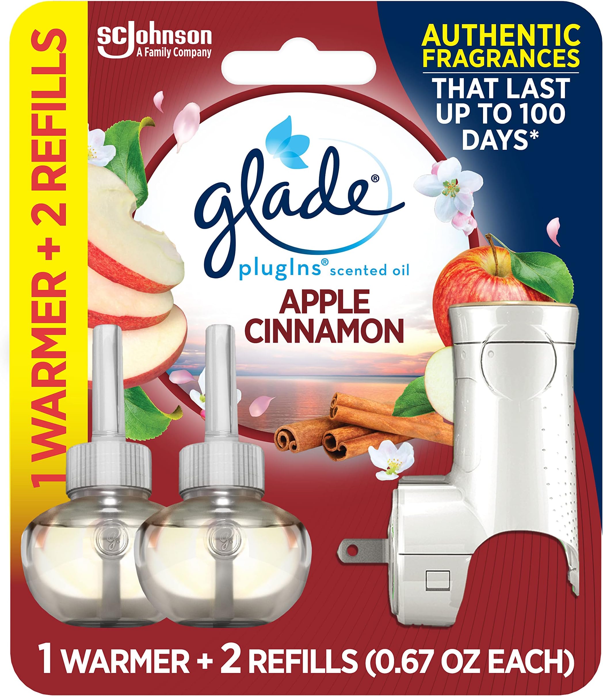 Glade Plug Ins Scented Oil Apple Cinammon 1 Refill
