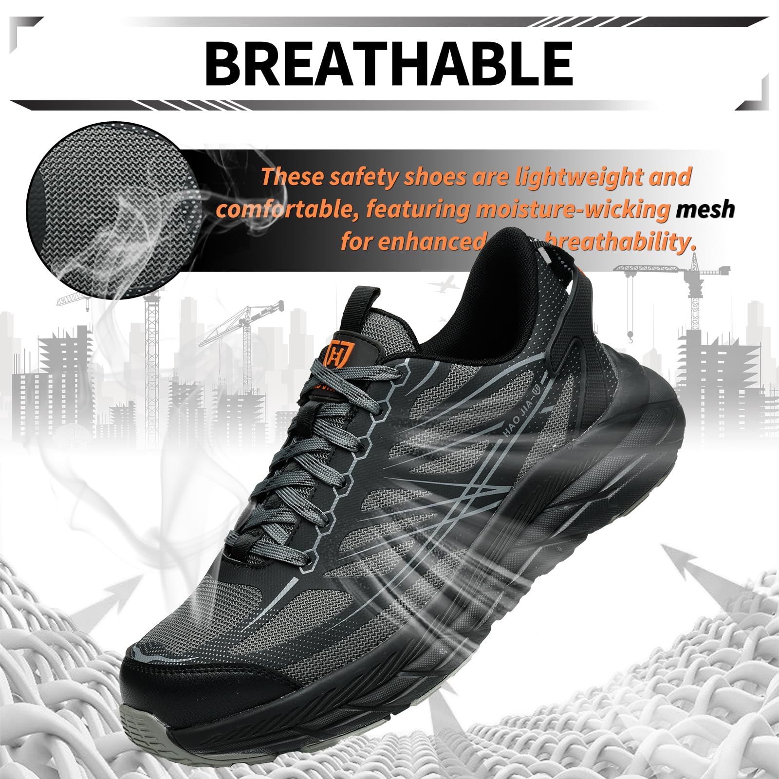 Zapatos de Seguridad para Hombre Comodos Zapatillas de Seguridad Mujer Antideslizante Zapatos Trabajo con Puntera de Acero Ligero Transpirable Calzado Seguridad