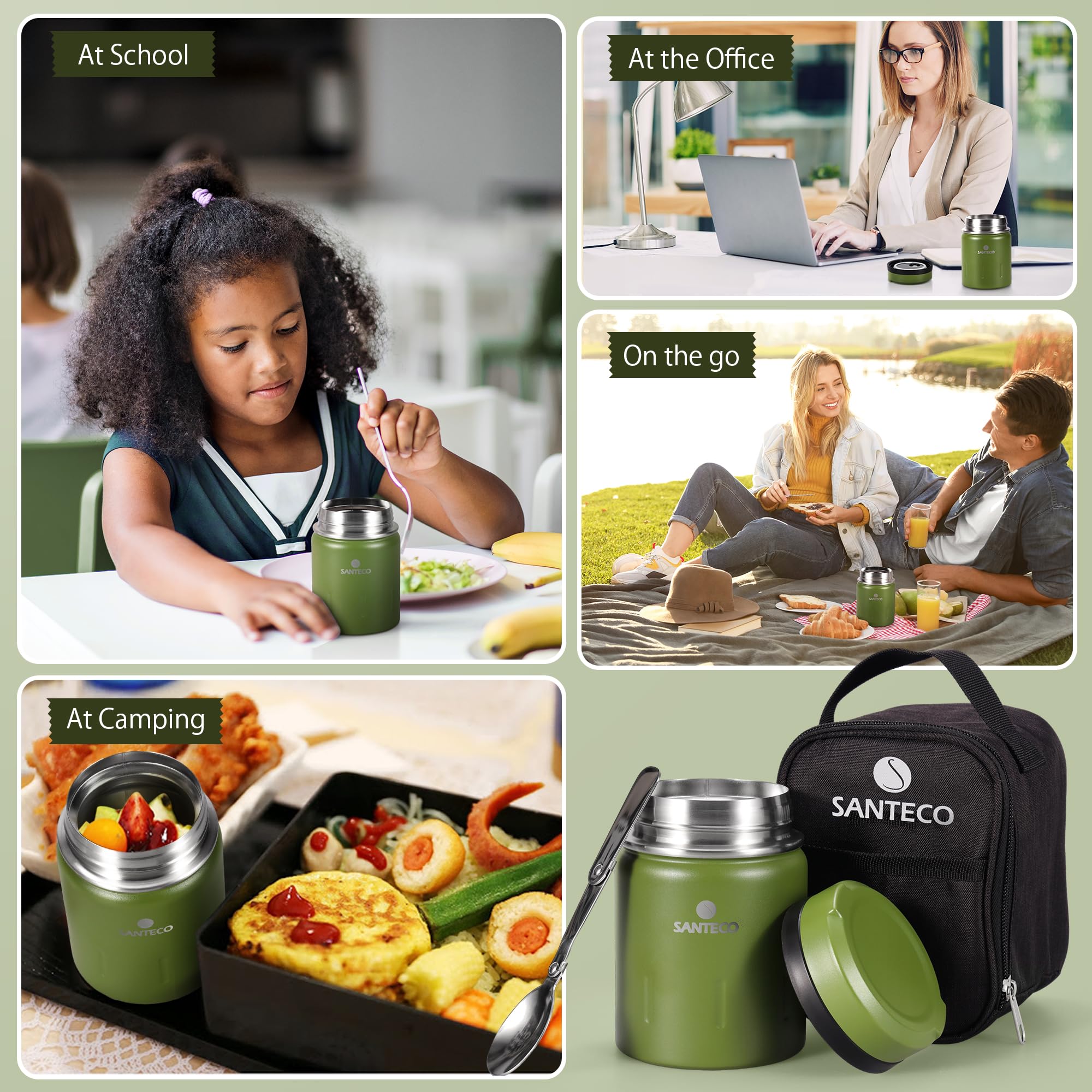 Dreamhigh ® Boîte Alimentaire Isotherme 800ml avec Sac à Lunch, boite alimentair