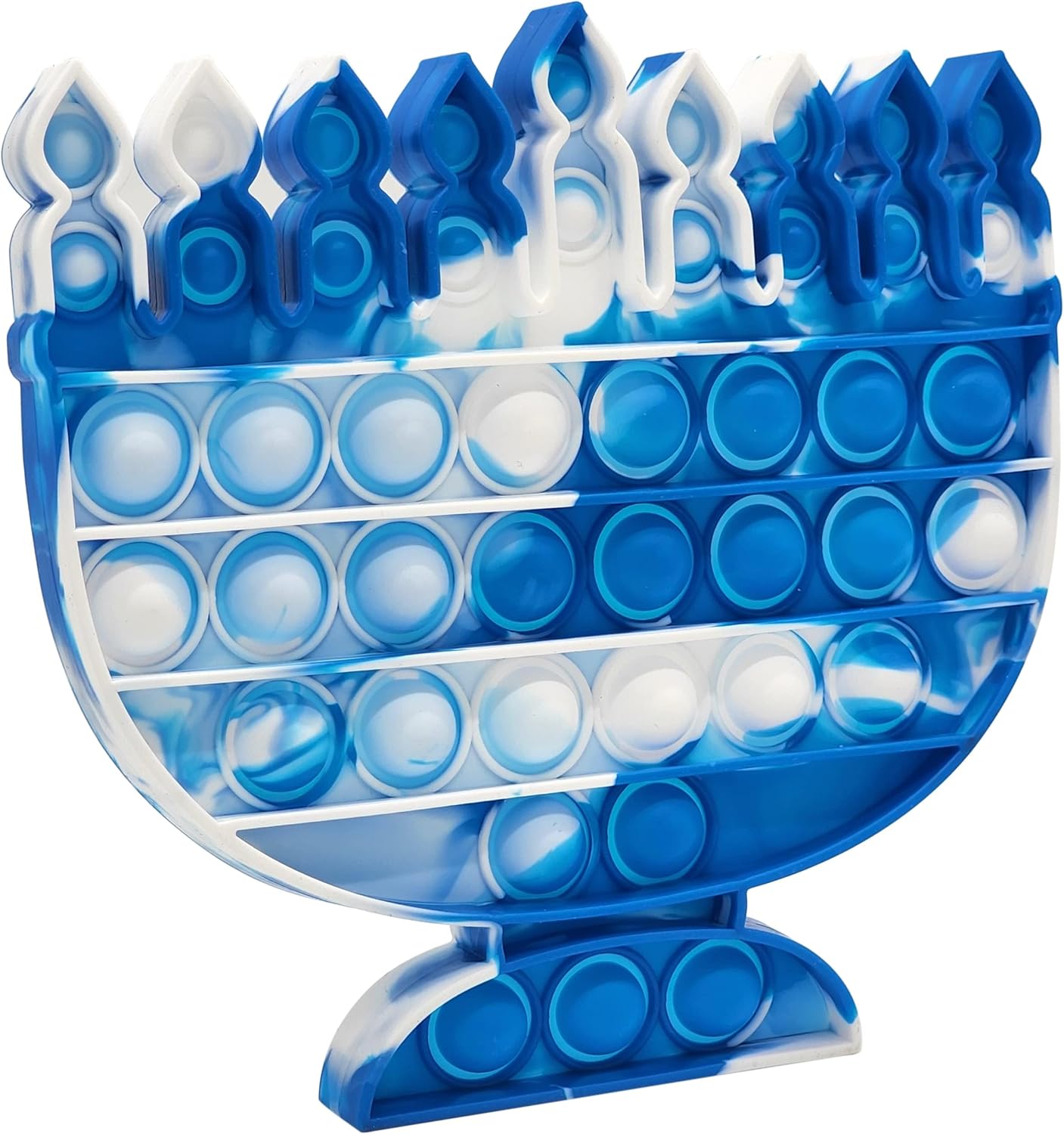 The Dreidel Company Menorah & Dreidel Set Poppit, Pop Fidget Toy Dreidel Menorah Popper Set (Blue & White, 24-Sets)