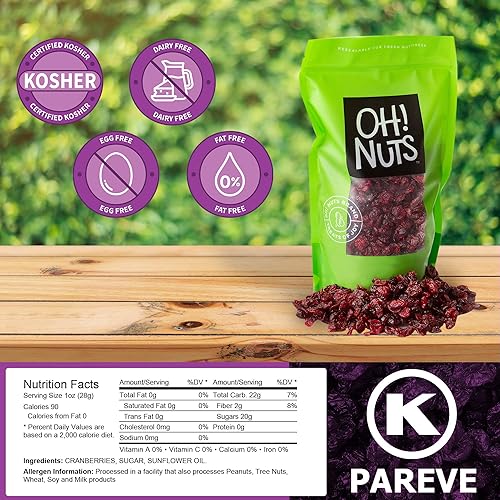 Miniatura 2 de Oh Nueces de arándanos secos  36oz Bolsa a granel de Crecillas endulzadas para aperitivos hornear y ensaladas  Bajo en sodio alta fibra bajo en