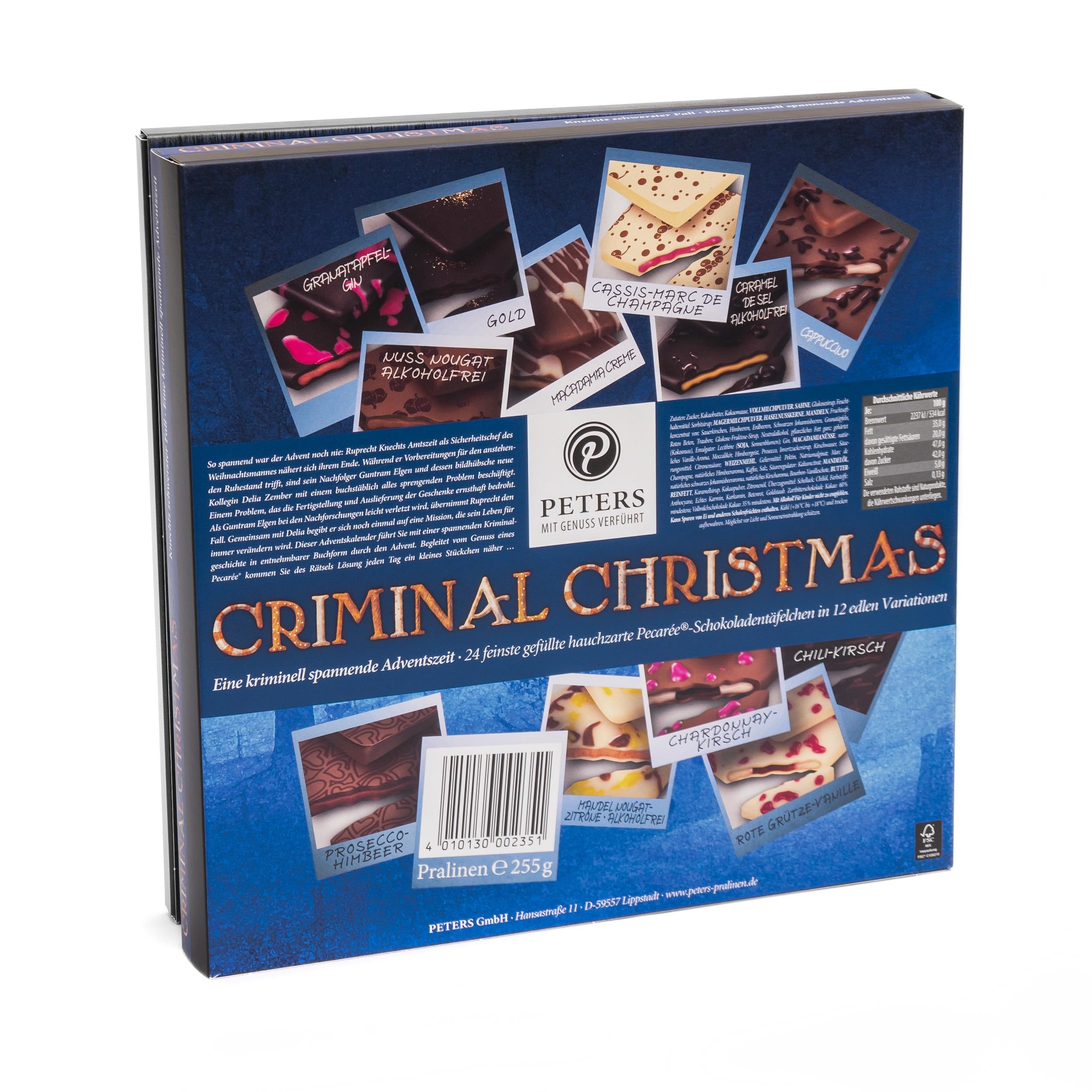 Peters – Seducido con placer | Criminal Christmas "Knechts Schwerster Fall" Calendario de Adviento | Con alcohol | Rompecabezas | Calendario de Navidad | Trufa | Chocolate | Adviento | 255 g