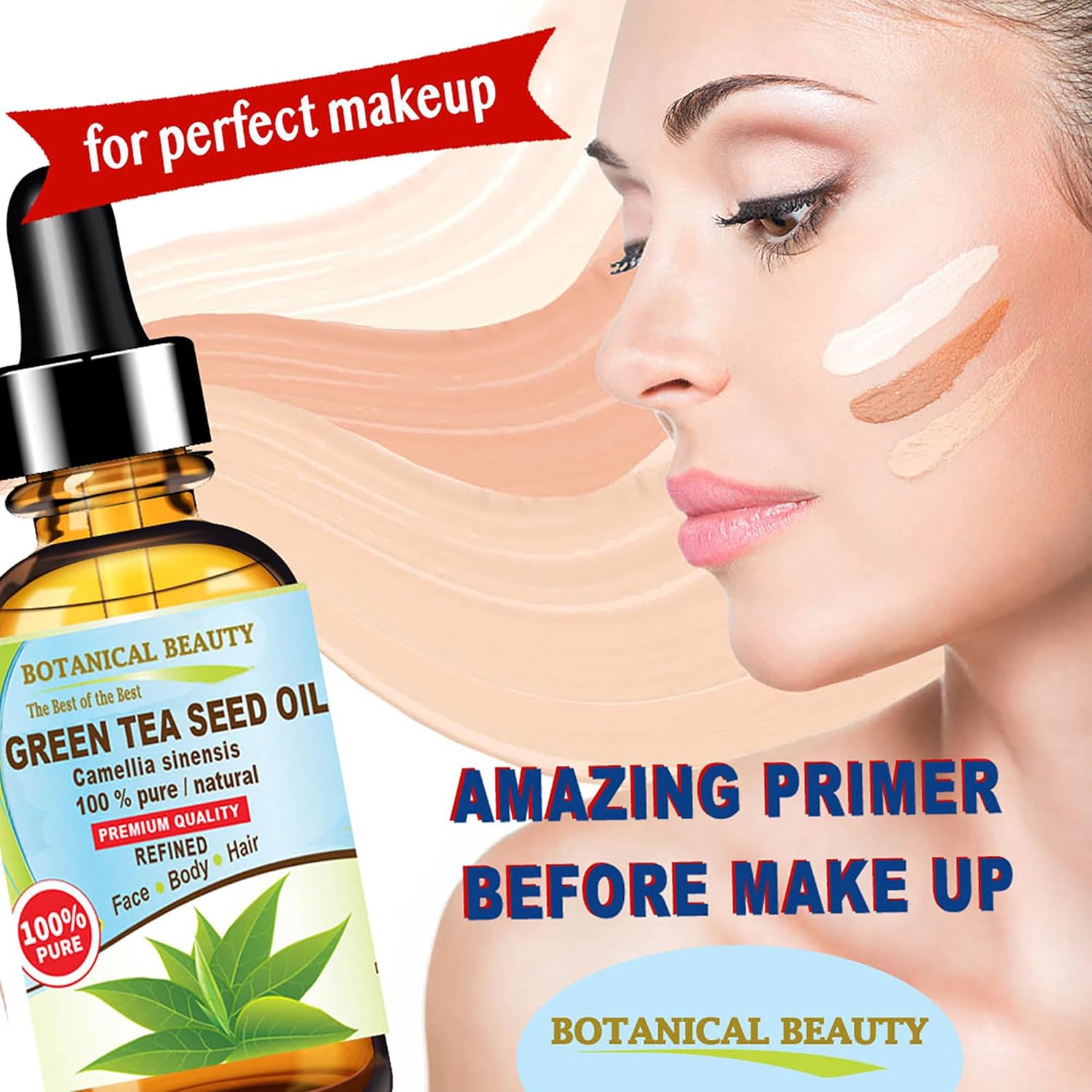 Botanical Beauty GREEN TEA SEED OIL Camellia Sinensis Oil 100% Pure Natural Undiluted Cold Pressed Carrier Oil for Face, Skin, Hair, Nails, Rich in Vitamin C, Vitamin E (2 Fl Oz)