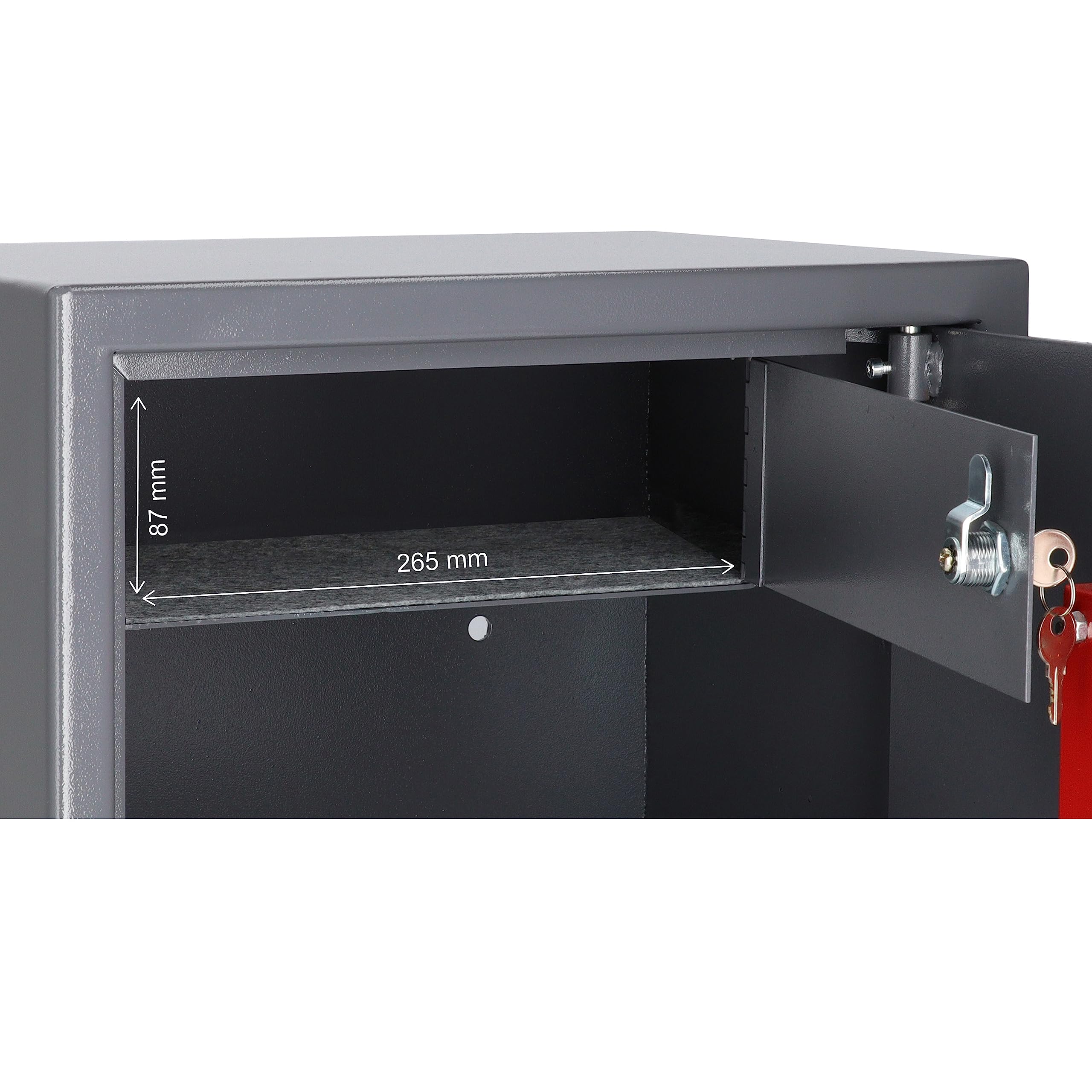 Caja Fuerte con Llave 30x38x30cm 30L Pared Gruesa para Seguridad Hogar