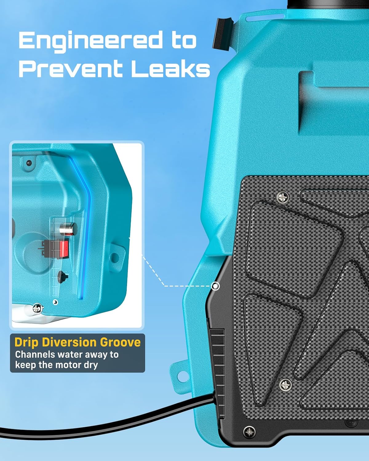 SEESII Backpack Sprayer Battery Powered with SEESII Suction Cups for Glass Lifting