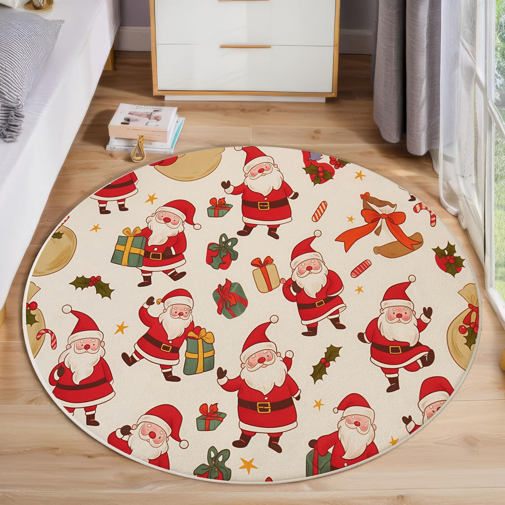 Tapis de chambre lavable en machine de 100 cm avec revers antidérapant sécurisé