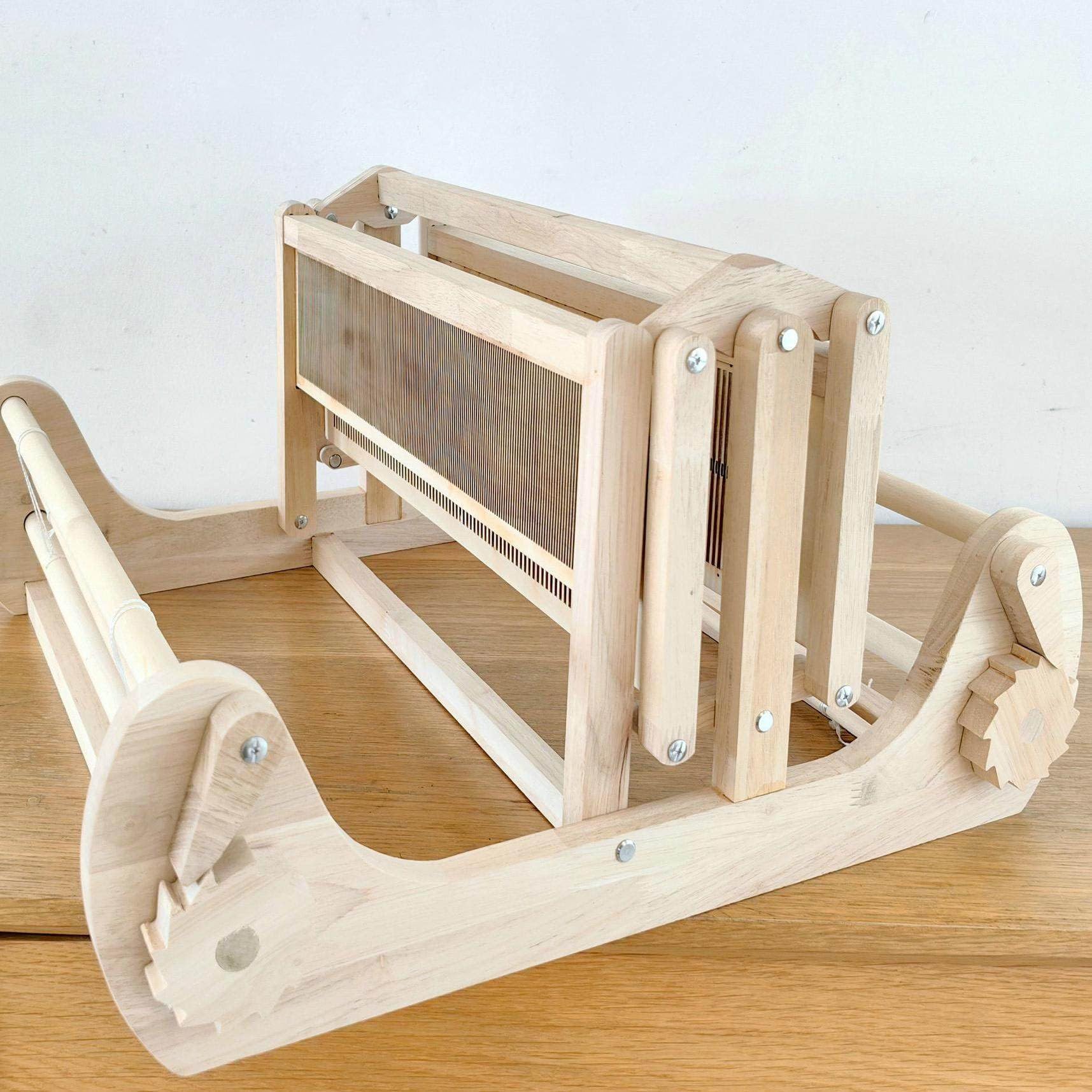 Webmaschine Massivholz Handwebstuhl DIY Set mit 30cm Maximaler Webbreite, Glatte Oberfläche für Teesitze, Untersetzer, Platzsets, Stoffbeutel