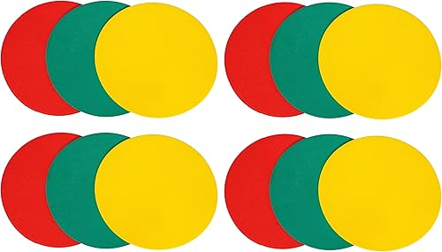 Miniatura 1 de GSi 8" Round TPR Anti-Skid Spot Markers - Non-Toxic, Durable  Variety Pack with 4 Color Options and Alphabet, Number, Combo Variants