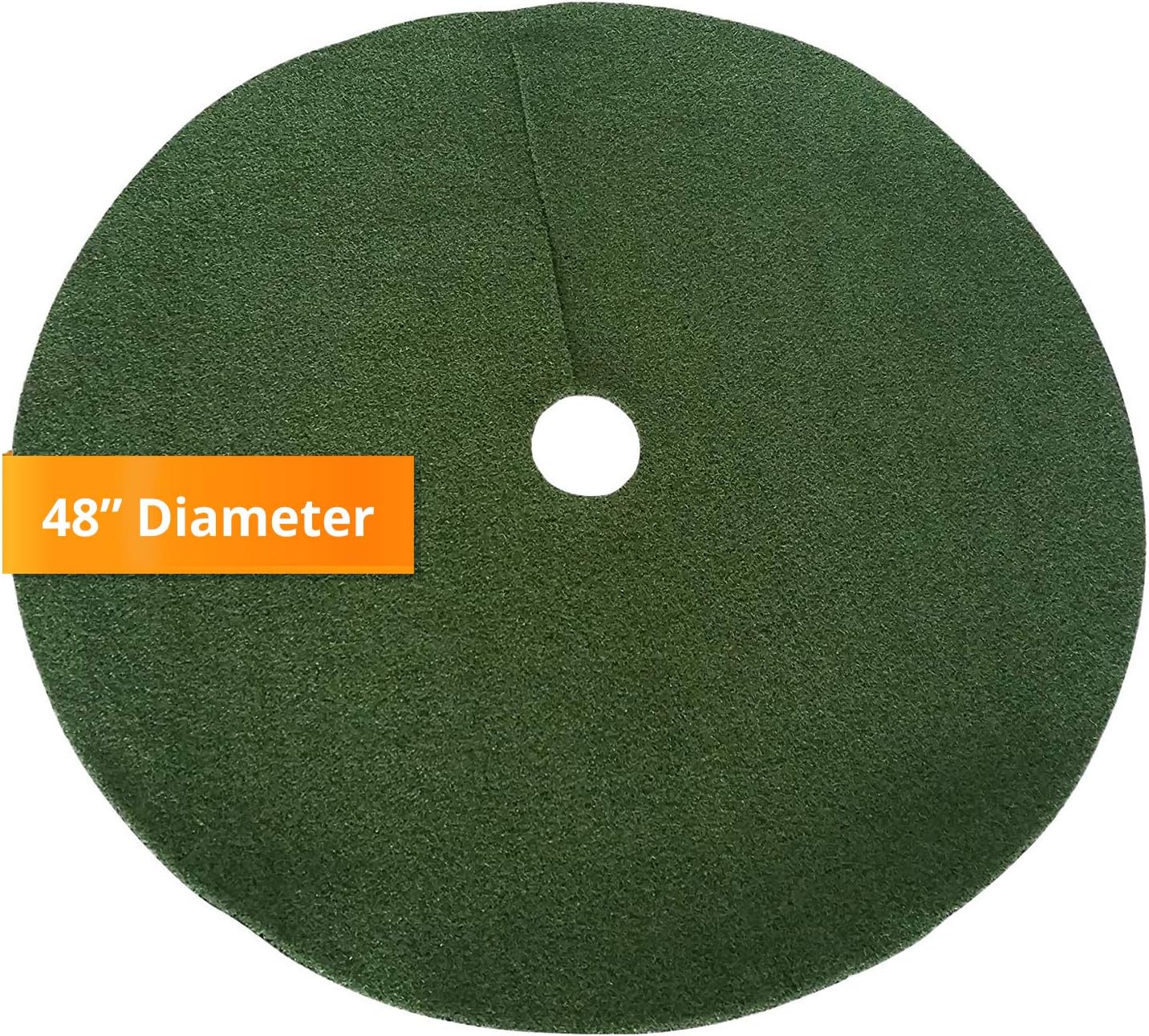 Zen Garden Artificial Grass Christmas Tree Skirt w/Anti-Slip Rubber Base (48" Diameter) | Realistic Synthetic Round Grass Rug | Indoor & Outdoor Xmas Tree Skirts | Unique Holiday Decorations (Green)