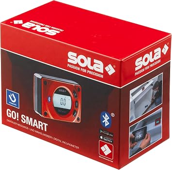 SOLA GO! Smart Digital Pocket Level with Bluetooth, Magnetic 3-Inch