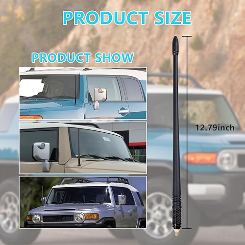 Miniatura 7 de Sukemichi Antena de 13 pulgadas para Toyota FJ Cruiser 2007-2015, Toyota Tundra 2000+, recepción de radio mejorada, núcleo interno de cobre