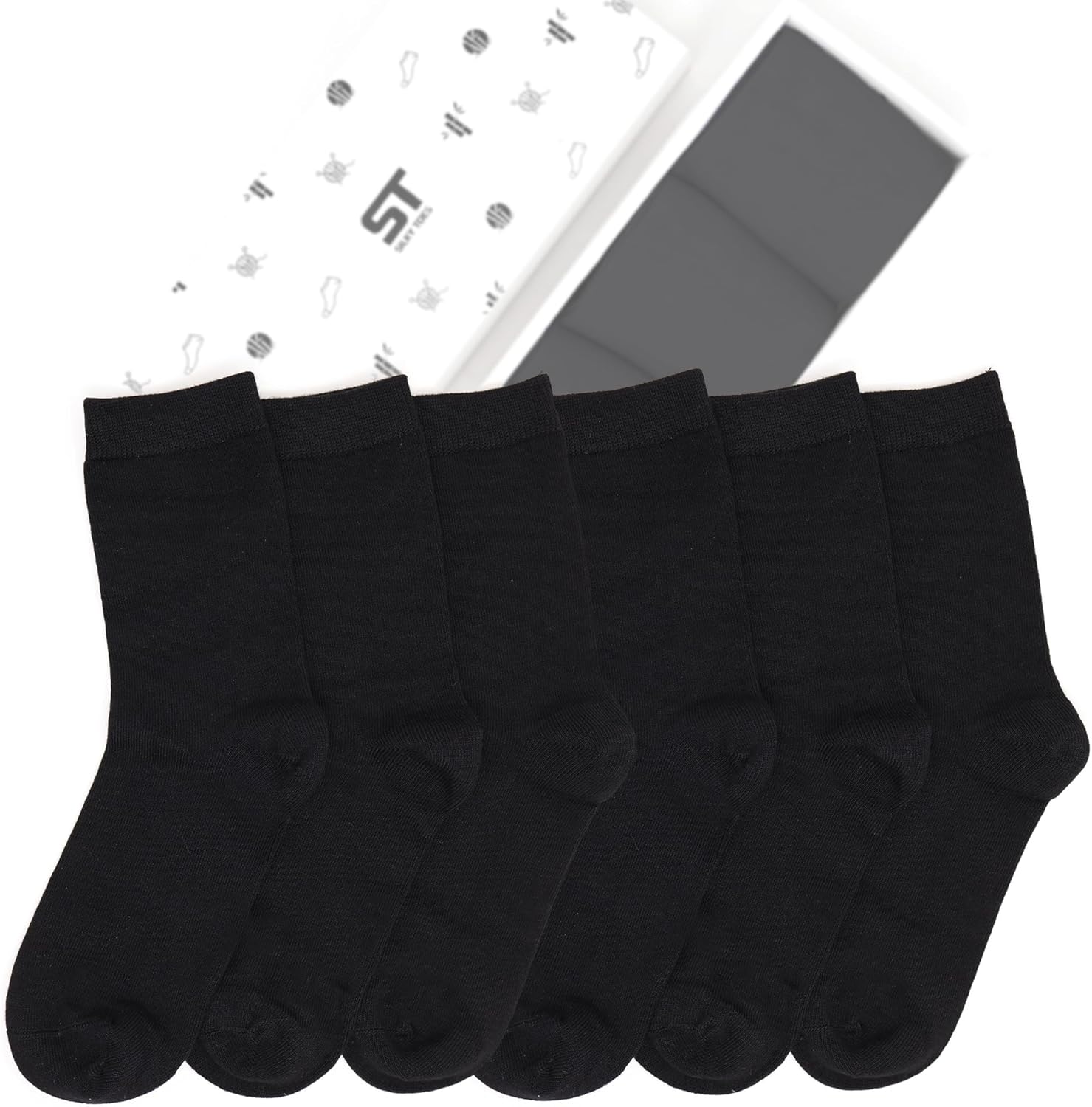 Silky Toes Womens Soft Bamboo Rayon Crew Socks Dress Seamless Toe Thin Socks 3-6 Pairs