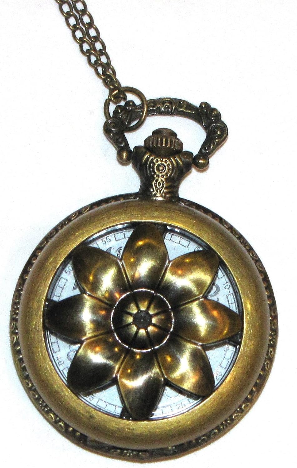 Flower Pocket Watch Necklace Brass Everything Else