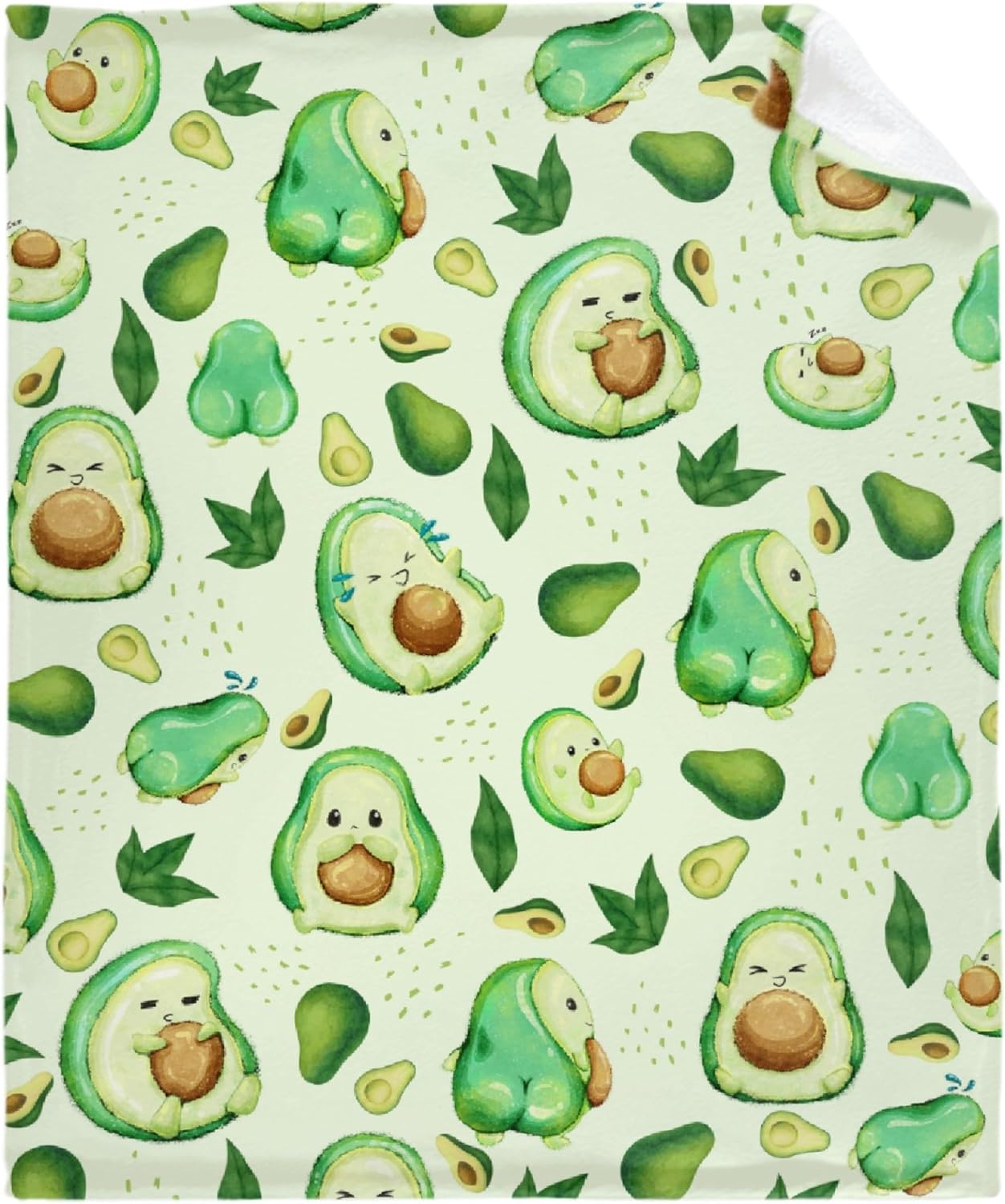 Cute Avocado Blanket Gifts Flannel Lightweight Soft Cozy Blankets Trows Bedding Kids Adult Couch Sofa Bedroom Camping Travel Girls Boys 50"x60" for Teen