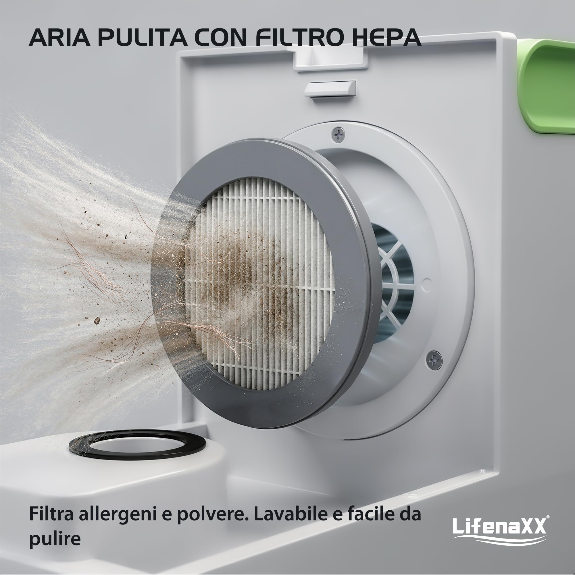Lifenaxx Tosa Animali 6 in 1 con Aspirazione – Kit Tosatura per Cani e Gatti, Silenziosa, Tosa Elettrica con 6 Pettini, Spazzola Districante, Testina Massaggiante, Contenitore 1,5L - LX-052