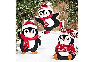 Adorable Indoor Winter Penguin Tiered Tray Decorations