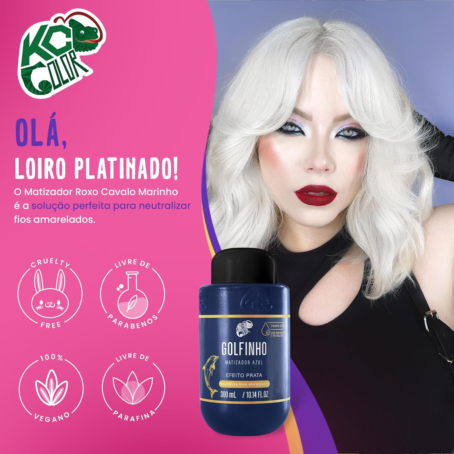 KAMALEÃO COLOR Matizador Azul Golfinho – Neutralizador de Tons Alaranjados – Efeito Prata – Para Cabelos Loiros Platinados – 300ml em promoção! Veja a oferta e mais achadinhos de Descolorantes e Matizadores 2 Hoje é o melhor dia para comprar KAMALEÃO COLOR Matizador Azul Golfinho – Neutralizador de Tons Alaranjados – Efeito Prata – Para Cabelos Loiros Platinados – 300ml com aquele preço maroto! Promoção! Aproveite a oferta! 2