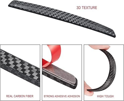 Miniatura 3 de TOMALL 4 tiras anticolisión para puerta de automóvil, protectores de borde de puerta, protector antifrotamiento, textura de fibra de carbono,