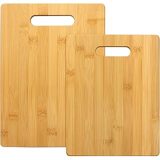 Totally Bamboo 2-Piece Cutting Board Set; 2 Assorted Sizes of Bamboo Wood Cutting Boards for Kitchen